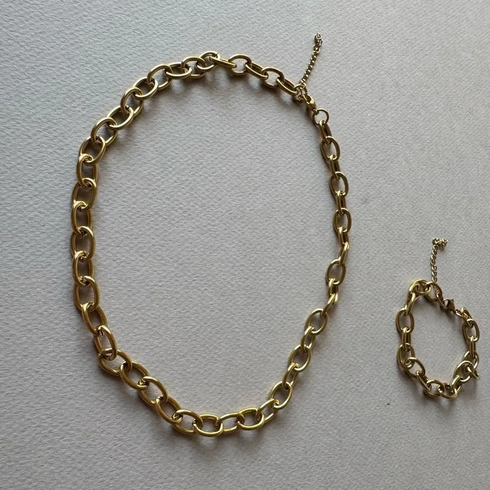 Chain Necklace and Bracelet Set A1388